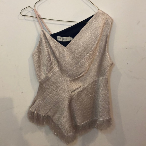 XU ZHI asymmetrical braided fringe top.
